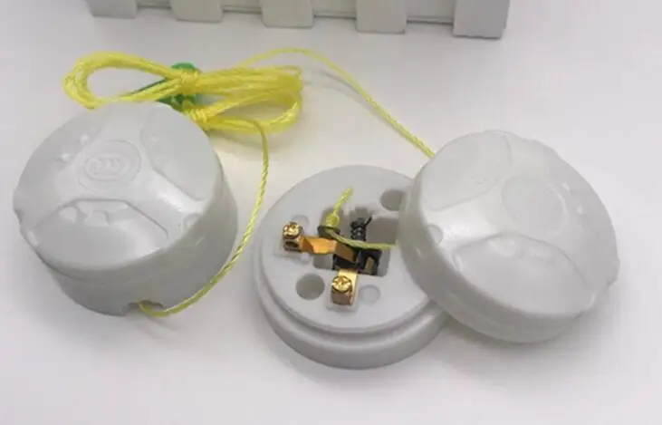 

White Plastic Case Ceiling Pull Cord Switch for Home Office 1pc