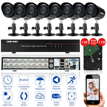 OWSOO 800TVL на открытом воздухе безопасности Камера Системы 16CH Полный CIF DVR 1 ТБ HDD HDMI P2P dvr-рекордер системы видеонаблюдения 16CH DVR Kit 8 шт. Камера набор