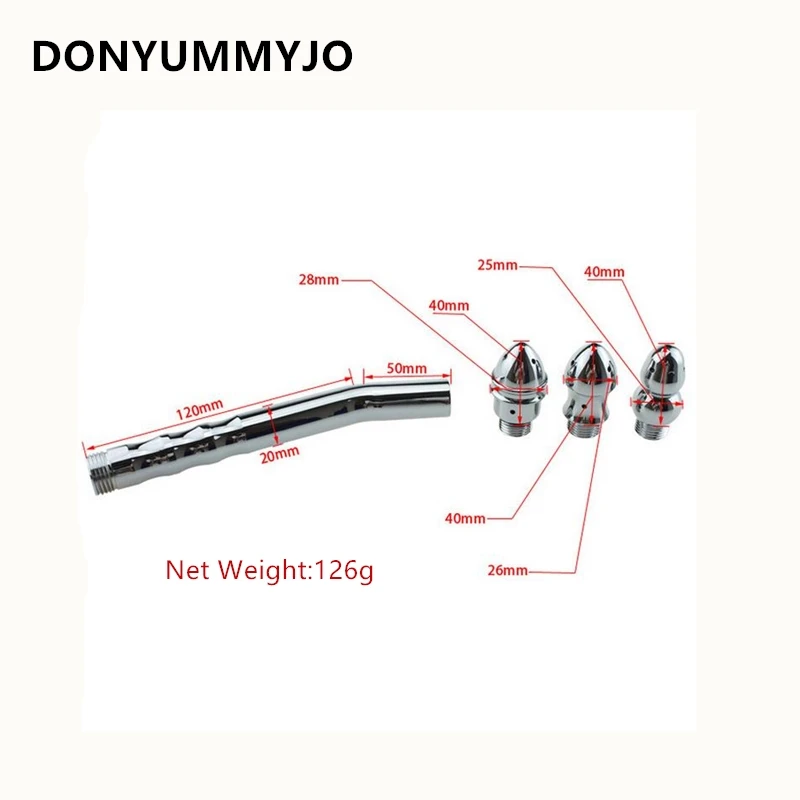 1 шт. Тип изгиба Смесители для биде бросился Анальный Душ очистка с 3 вида стилей насадкой клизма металлический Анальный Анальная пробка секс-игрушки