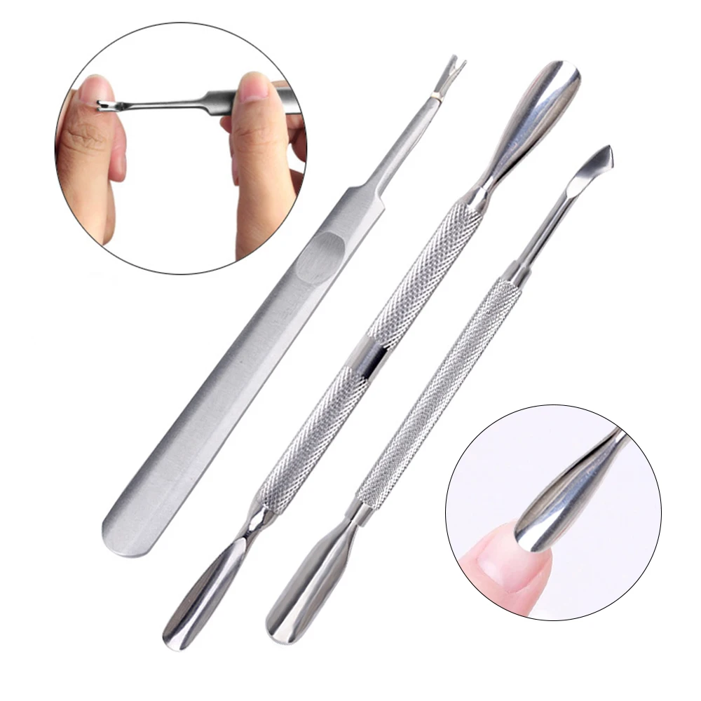 

1PC Stainless Steel Cuticle Pusher Silver Dead Skin Cuticle Remover Nail Art Tools Manicure Pedicure Nail Trimmer Cuticle Pusher
