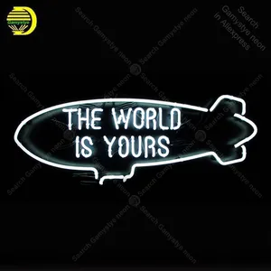 Neon Sign the World Is Yours Neon Bulbs Sign Handcraft Real Glass Tubes Room Home Signboard Vintage Neon Light Anuncio Luminos