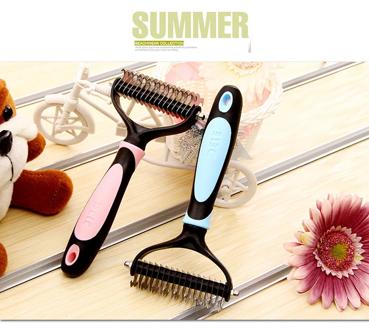 Hot Dog Pets Cat Fur Dematting Grooming Deshedding Trimmer Tool Comb Rake Brush For Dogs Cats And Rabbits (17)