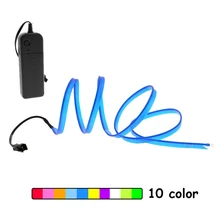 EL Wire lights 6mm Sewing Edge Neon Light Dance Party Car Decor Light Neon Flexible EL Wire Rope Tube LED Strip With Controlle top selling el cable rope explorer design clothes led strip neon light stylish luminous costume for carnival new years day decor
