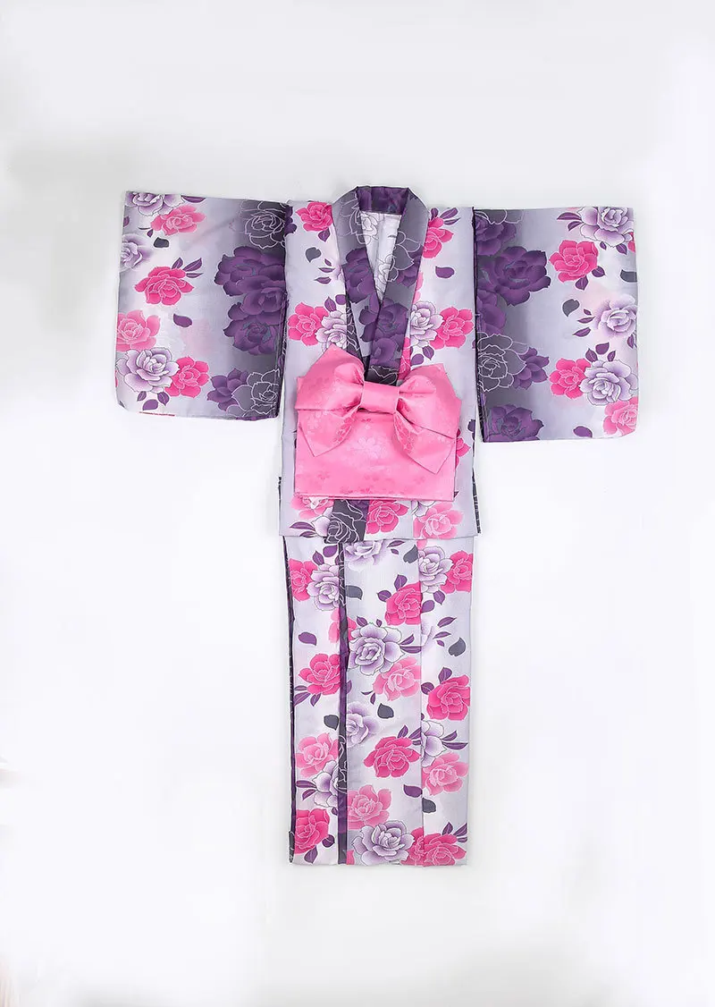 Японское традиционное хлопковое кимоно с Obi японский цветочный банный халат для женщин юката Пижама банный халат A52201