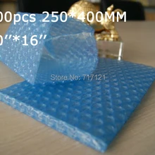 100 шт. синий цвет Анти Статические воздушный пузырь Чехлы 1" x 16"_ 250*400 мм