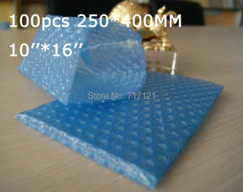 

100 pcs blue color anti Static Air Bubble Pouches 10" x 16"_250*400mm free shipping