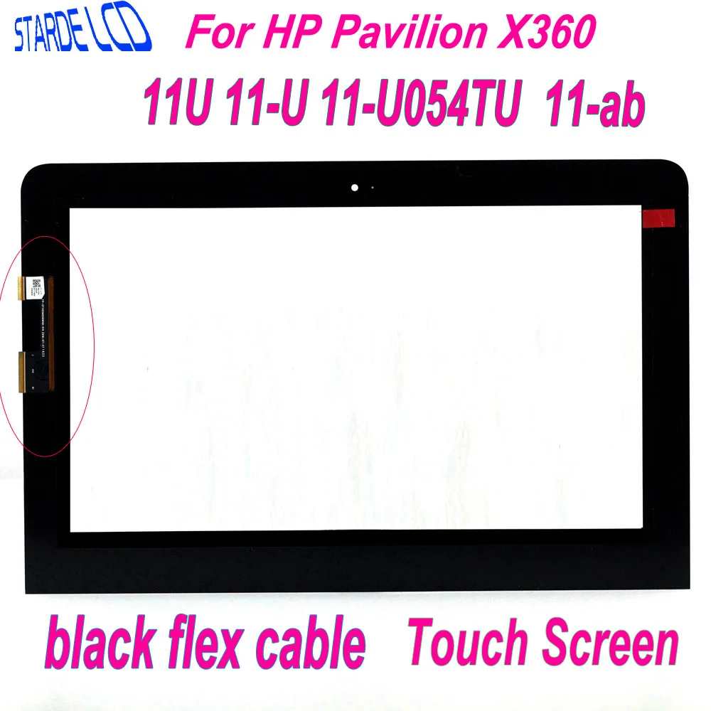 Сменный сенсорный экран для hp Pavilion X360 11U 11-U 11-U054TU 11-ab, черный гибкий кабель, соединители, сенсорный экран, дигитайзер 11,6"