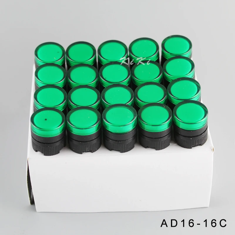 

16mm Indicator light Gree Led Indicator lamp 220v 12v 24V 220v 380v switch power Light Signal Lamp Control Light AD16-16C