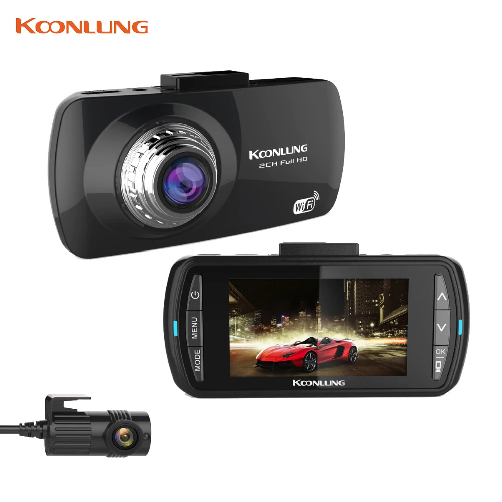 KoonLung Автомобиля DVR Wi-Fi GPS Двойной Камеры ВИДЕОРЕГИСТРАТОРЫ Новатэк 96663 IMX322