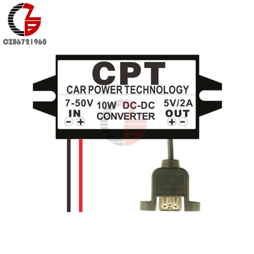 Водонепроницаемый DC-DC автомобильный преобразователь мощности регулятор 12 В до 5 В 2 а 10 Вт автомобильный регулятор питания понижающий регулятор напряжения 2 провода Мини Micro USB