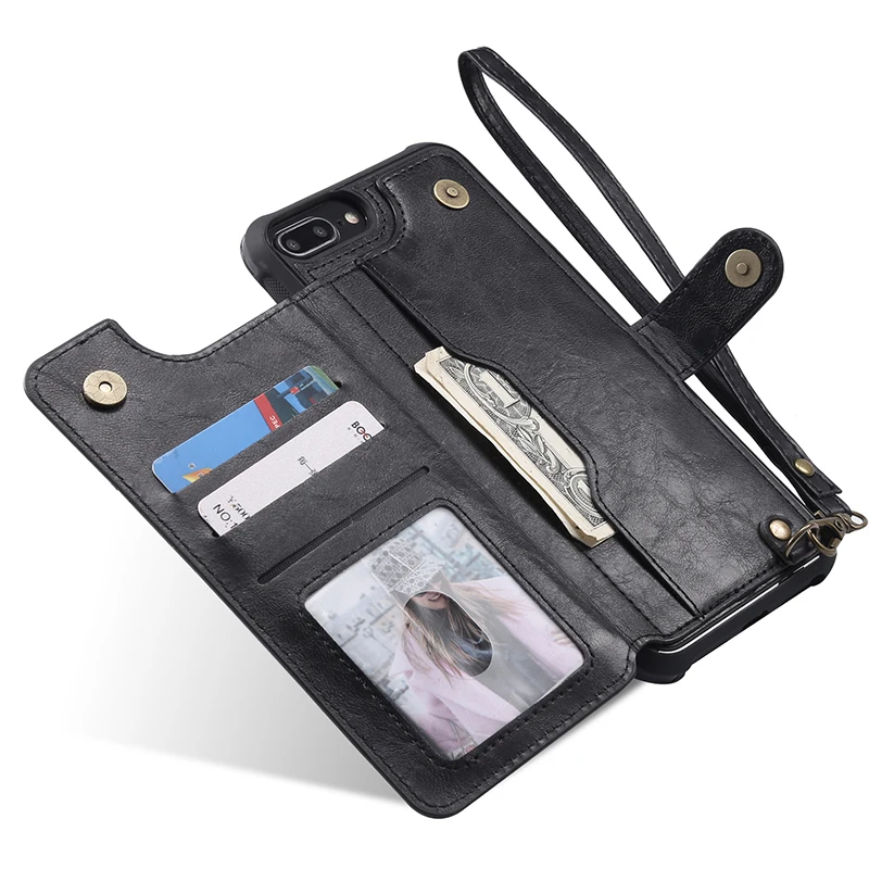 Кожаный чехол-кошелек HAISSKY для iPhone 6, 6s Plus, 7, 8 Plus, X, XS, чехол-кошелек, мягкая откидная крышка для iPhone XR, XS, Max, чехол для телефона s