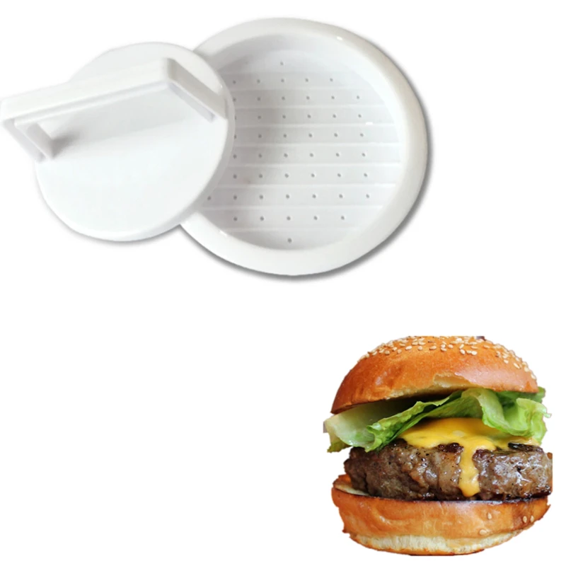 

2Pcs/Set Burger Press Round Hamburger Press Food Grade Plastic Hamburger Beef Grill Patty Meat Tenderizer Make Mold Kitchen Tool