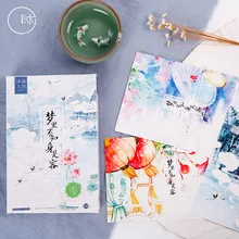 30 шт./компл. акварель синий световой открытки, поздравительная открытка Бизнес подарок открытка с сообщением