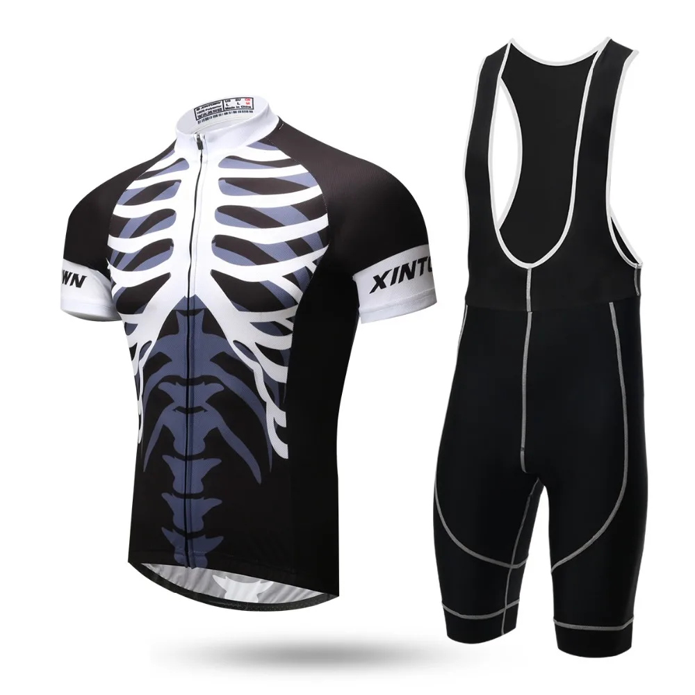 

XINTOWN Black White Cycling Clothing Set/ Road Bike Wear Racing Clothes Quick Dry Men's Cycling Jersey Set Ropa Ciclismo Maillot