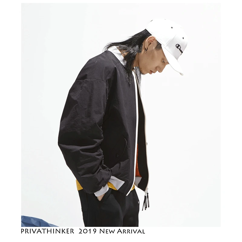 Privathinker Men Streetwear Bomber Jacket 2019 Mens Hip Hop Baseball Jacket Male Harajuku Embroidery Funny Windbreaker Jacket