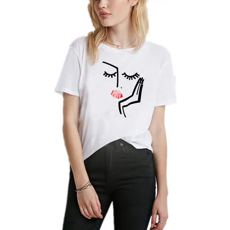 Summer O-neck Tee Shirt For Character Image Printing Tops Ropa Femme Tshirt Roupa Feminina Tumblr Po
