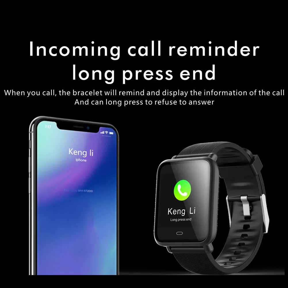 Smartwatch Fitness Tracking Watch 1.3Inch Color TouchScreen Waterproof Smart Bracelet EM88