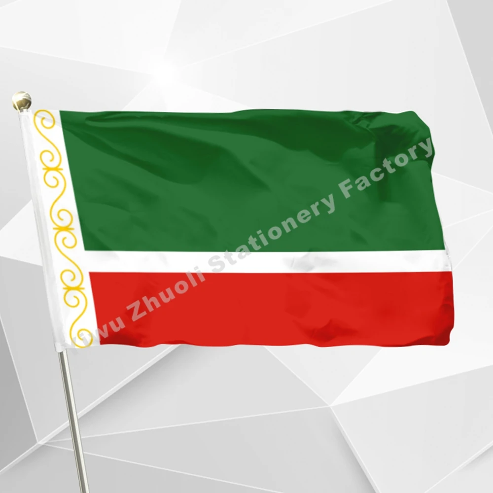 Российский флаг Чеченской Республики 150x90 см (3x5 футов) 120 г 100D полиэстер двойная