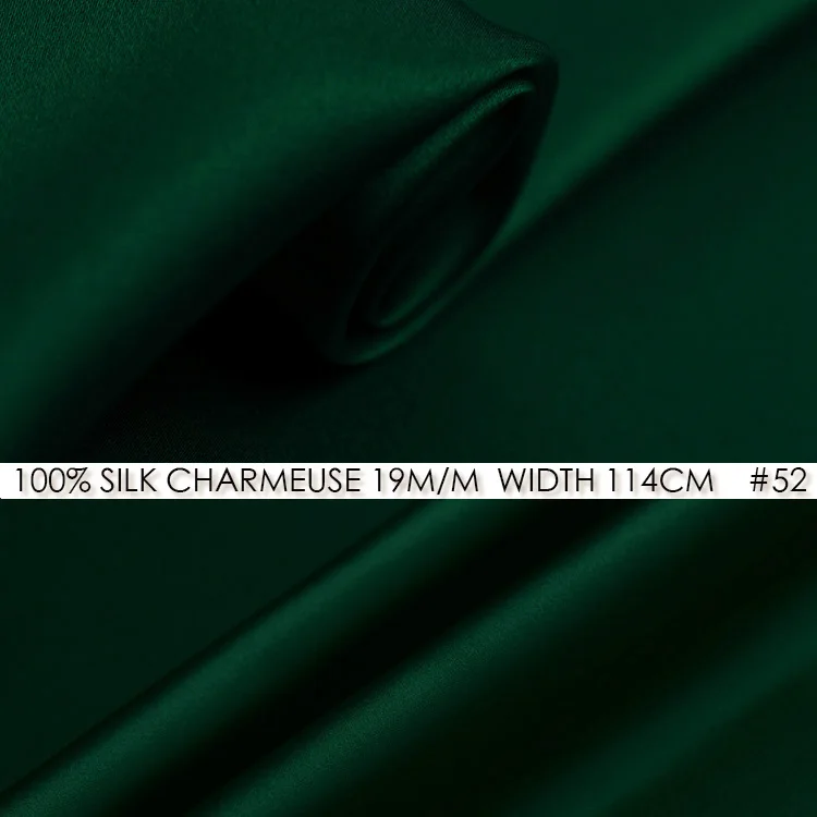 Шелковый Атласный Шарм 114 см ширина 19mommes натуральная шелковая ткань для шитья отличная наволочка/нарядная лента-нет 52 темно-зеленый
