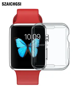 

SZAICHGSI 2018 New Ultra-thin Transparent TPU Protective case Watch Shell Cover For Apple Watch Series2/3 38mm 42mm 1000pcs/lot