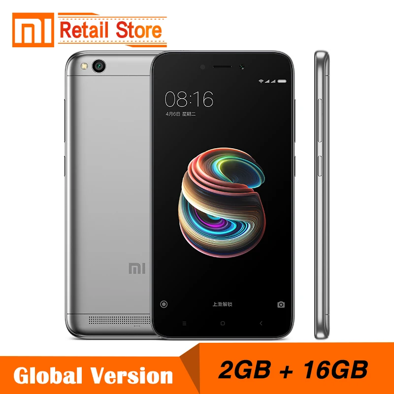 Global Version Xiaomi Redmi 5A 2GB 16GB 5.0&quot Snapdragon 425 Quad Core Smartphone 3000mAh 13.0 MP CE FCC B4 B20 MIUI 9 3 Slot | Мобильные