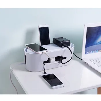 

Storage Boxes & Bins Wire Socket Storage Box Gray White Home Storage & Organization Phone Holder For Small Power Strips Surge