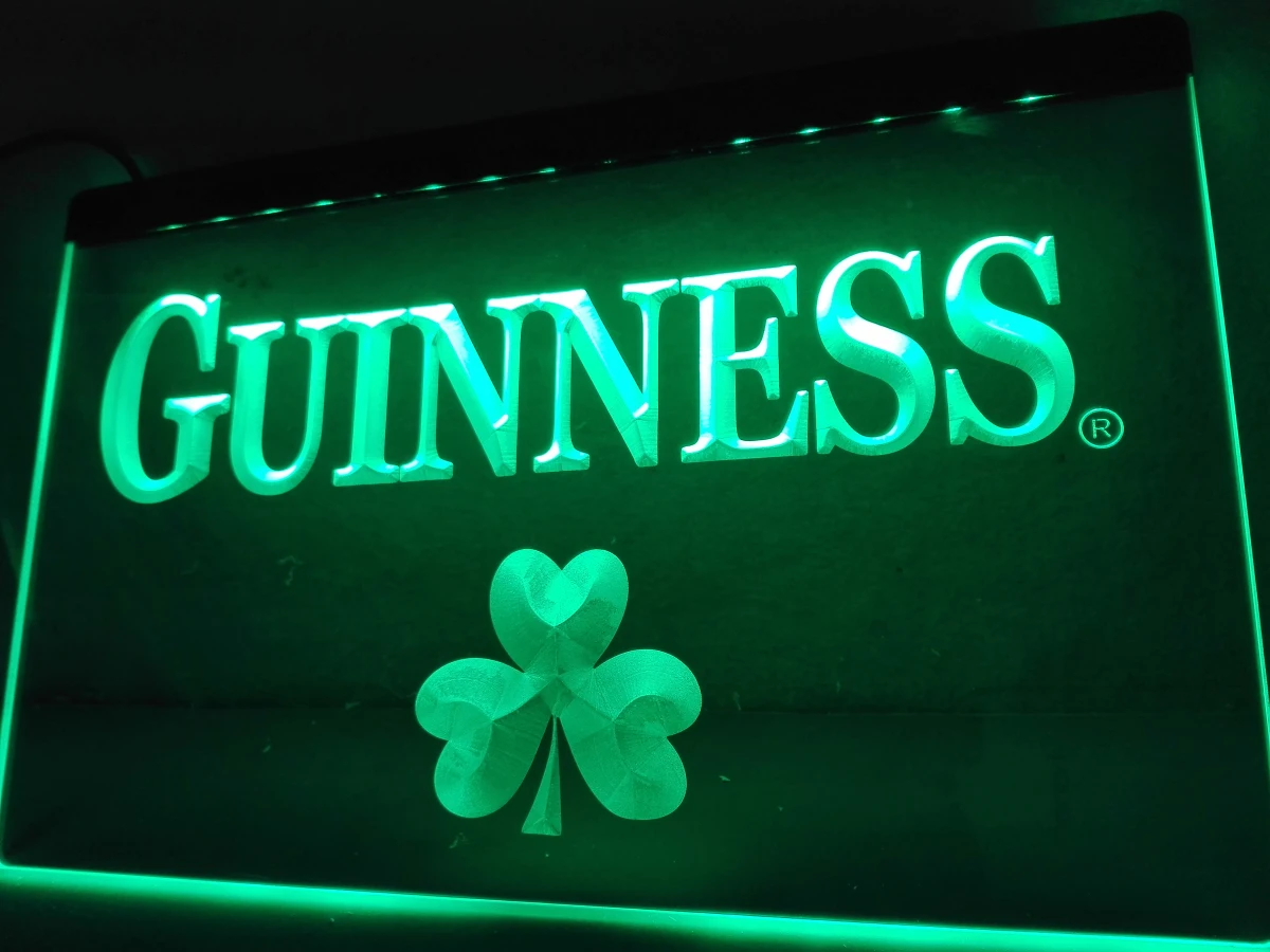 LE095-пиво Guinness трилистника бар светодиодный неоновый светильник знак | Дом и сад