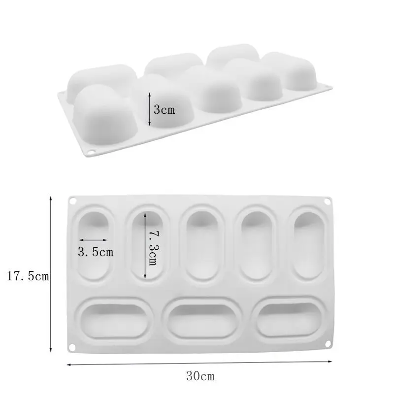 8 отверстий овальная форма подушки силиконовая форма для торта мусс 3D ручной работы Кекс желе Печенье Маффин мыло Производитель DIY Инструменты для выпечки
