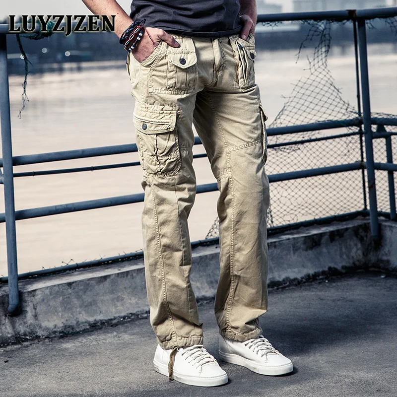 

2017 New Arrival High Quality Spring Style Mens Multi-Pocket Cargo Pants Casual Pants Male Joggers Pants Cotton Long Trousers 54