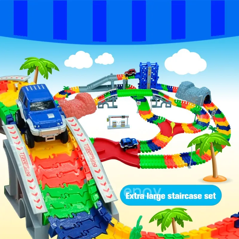 288pcs LED Car Magical Race Track DIY Assembly Car Tracks Racing