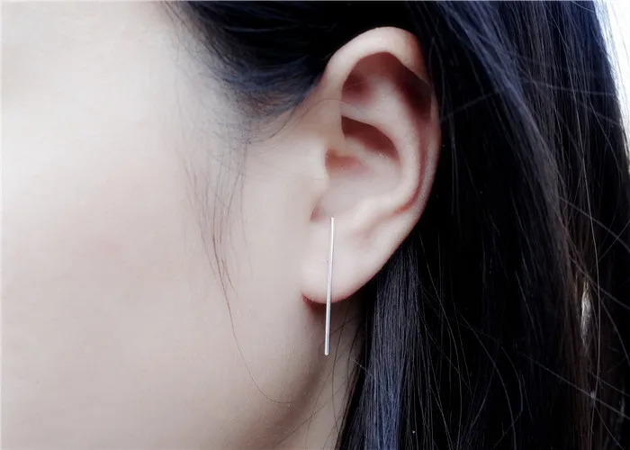 Bar earring 100% 925 Sterling silver Jewelry fashion Hypoallergenic Stud earrings for women gift
