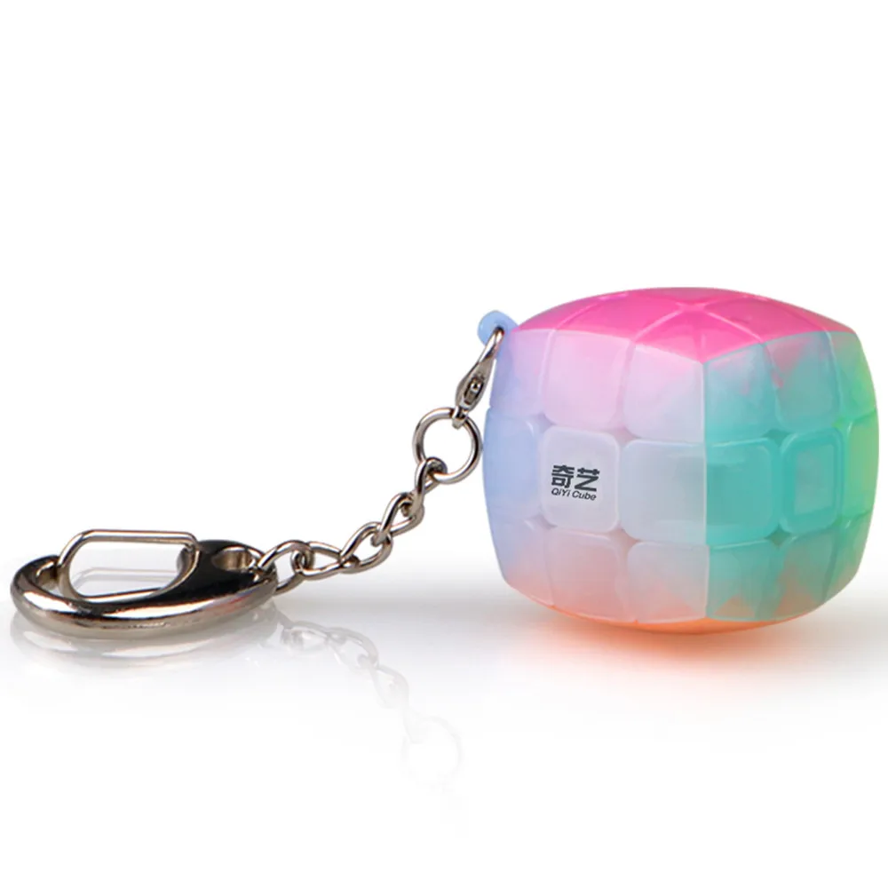 

CuberSpeed Qiyi Mini 3x3 Keychain Cube jelly 3cm Keyring Cube Mofangge Magic Cube jelly Keychain