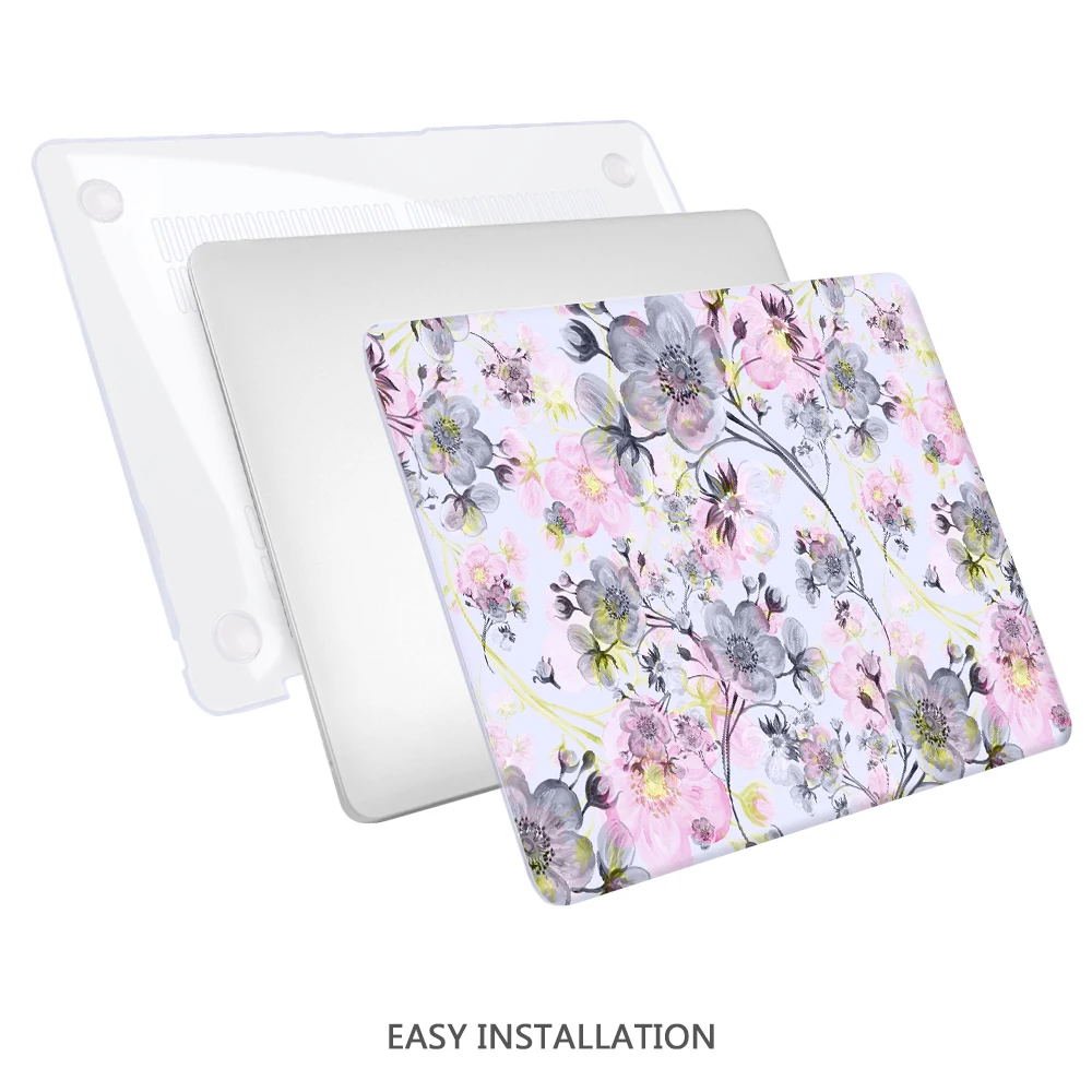 Flowers Laptop Case for Apple MacBook Pro Air Retina 11 12 13 15 Inch Touch bar Hard Cover Shell Sleeve with Free Gift - Цвет: Z335