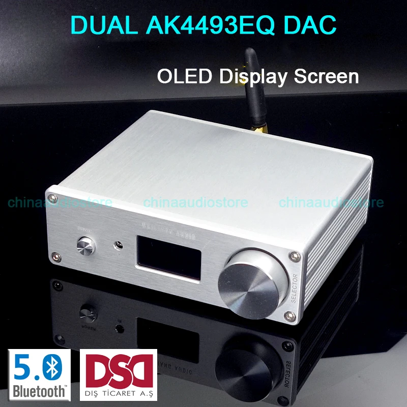 Двойной AK4493EQ ЦАП DSD USB ЦАП Bluetooth 5,0 беспроводной плеер AK4493 ЦАП XMOS Amanero USB LME49720 olamp OLED дисплей