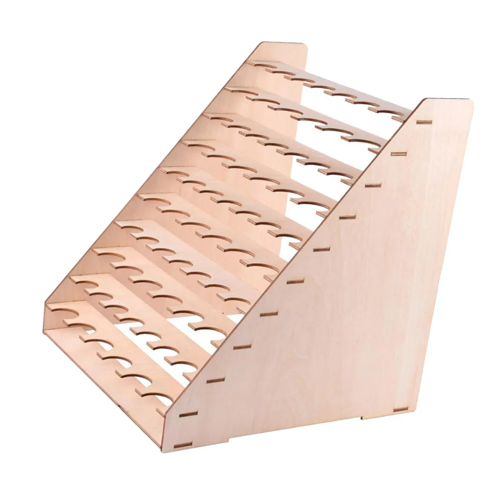 Wooden Epoxy Tools ,Storage Stand Holder, Paint Rack Organizer with 65 Holes Storage 33mm ,26mm Diameter Paints