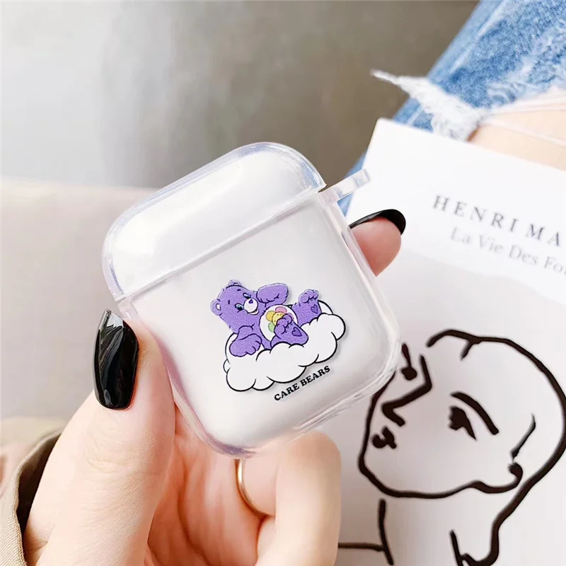 Медведь bluetooth гарнитура Защитная крышка для apple airpods Care Bears Мягкий силиконовый чехол беспроводные наушники зарядки кожи