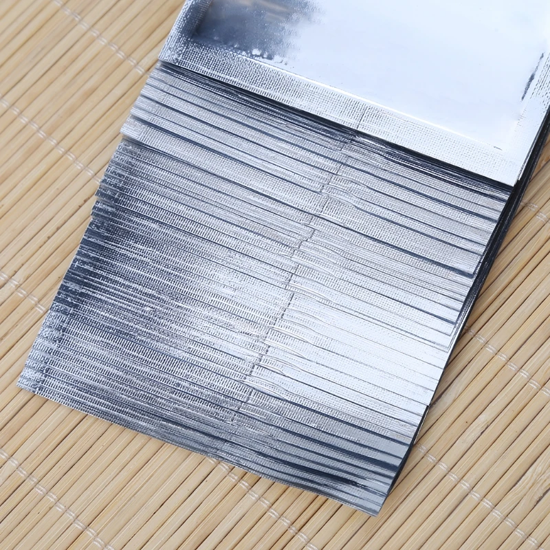 50 шт. 9x16 см; Серебристые Алюминий Фольга Mylar Recloeable Ziplock мешок Передняя Ясный герметичность# Sep.07