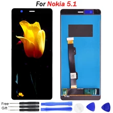 Original For Nokia 5.1 Screen Display 5.5'' Black 100% Tested LCD Touch Screen Digitizer Assembly For Nokia 5.1 LCD Display part