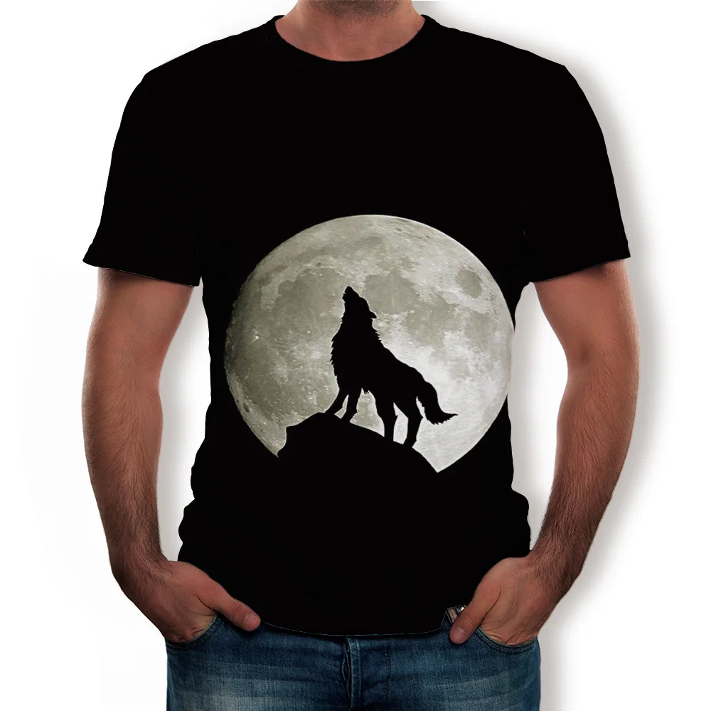 

Summer New Men's 3D Printed tshirt Casual Plus-size 3D short sleeves men Wolf Animal Cartoon T Shirt Men Hip-Hop Rock tops 2019