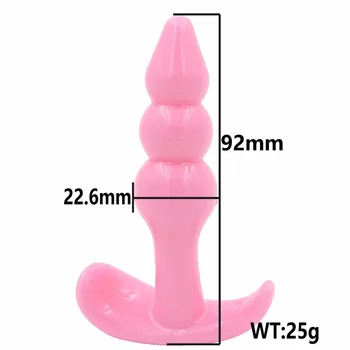 YEMA 5 PCS/Set Pink Silicone Portable Anal Plug Prostate Massagers & Powerful Vibrator G spot Stimulate Sex toys for Women Men 4