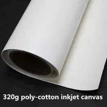 24 дюймов-60 дюймов x 18 м 320 г пустой полихлопковый рулон бумаги для термоструйной печати по оптовой цене