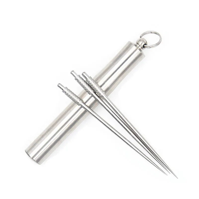 

Outdoor Waterproof Pocket Titanium Toothpick Holder With 3 Pcs Toothpicks Ultralight Portable Titanium Container For Traveling