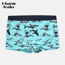 Bikini-Pants Swimsuit Charmleaks Bottom Beach-Wear Shark-Printed Carton Kids Boy Cute