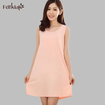 

New Arrival Summer shirt women's night sleeveless shorts nightgown female soft model ladies sleepwear nightdress sleeping dress