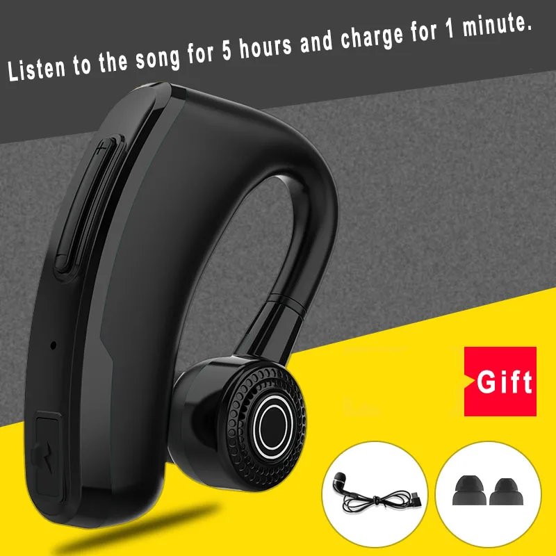 Fast Charging V10 Handsfree Business Bluetooth 5 0 Headphone Mic Voice Control Wireless Headset For Drive Noise Cancelling PK V9