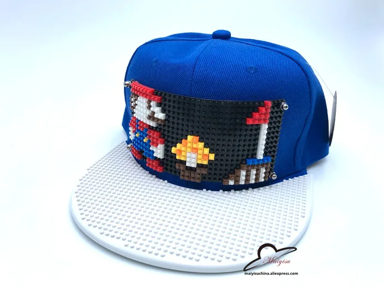 Мода Супер Марио мозаика настроить Snapback DIY Marie brick полями на заказ для шляпы хип-хоп Snapback шляпа бейсбольная Кепка