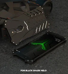 На Алиэкспресс купить чехол для смартфона bat metal case for xiaomi mi black shark 2 pro helo hard cover hollow shell heat dissipation shockproof fashion sports+straps