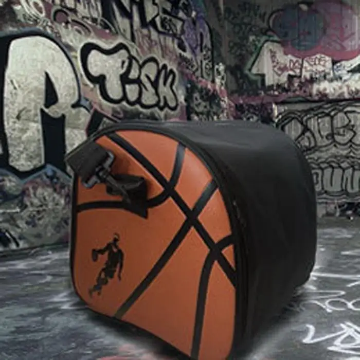 Кожаный баскетбольный мешок с регулируемым ремешком, профессиональная тренировочная баскетбольная сумка, сумка для хранения баскетбольных мячей на молнии