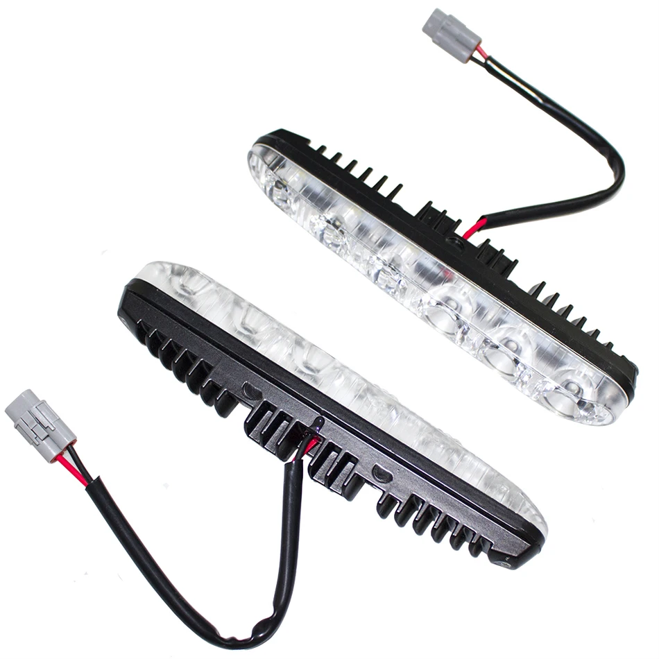 2Pcs Car High Power High And Low Beam Aluminum Near Far LED Daytime Running Lights With Lens DC12v Xenon Waterproof DRL BJ