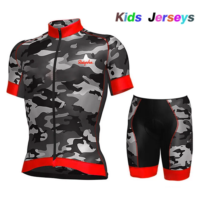 

2019 New Kids Cycling Jersey Set Boys Breathable Camouflage Red Summer Quick Dry MTB Bicycle Cycling Clothing Bike Uniform